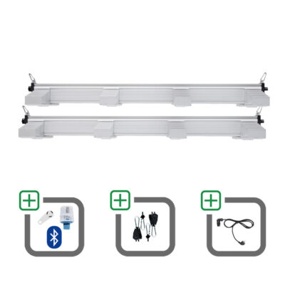 2x SANlight EVO 4-120 15 530W gesamt für 120x120 cm Sparset mit Bluetooth-Dimmer + Netzkabel + Aufhängung - Grow Guru