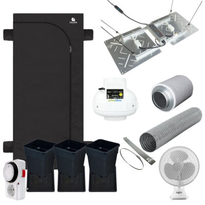 3 Pflanzen Komplettset PreisLeistung 220W 120x60 - Grow Guru