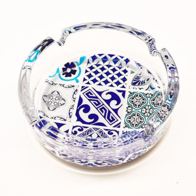 Aschenbecher mit Fliesenglas Muster verschiedene Designs Muster 1 - Hanfjack