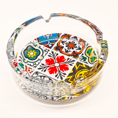 Aschenbecher mit Fliesenglas Muster verschiedene Designs Muster 4 - Hanfjack