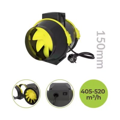PROFAN TT Lüfter Ø150mm 520 m³/h 2-stufig Garden Highpro - Hanfjack