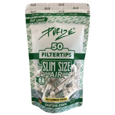 PURIZE Air Filter Slim Size 7mm Weiß 50 Stück - Hanfjack