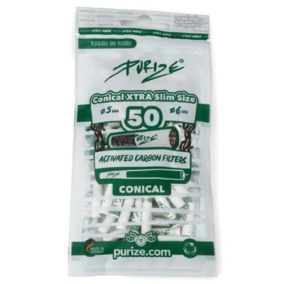 PURIZE Aktivkohlefilter Conical konisch 50 Stück - Hanfjack