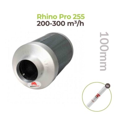 Rhino Pro Aktivkohlefilter Serie 100mm 200-300m³/h Rhino Pro 255 - Hanfjack