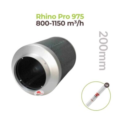 Rhino Pro Aktivkohlefilter Serie 200mm 800-1150m³/h Rhino Pro 975 - Hanfjack