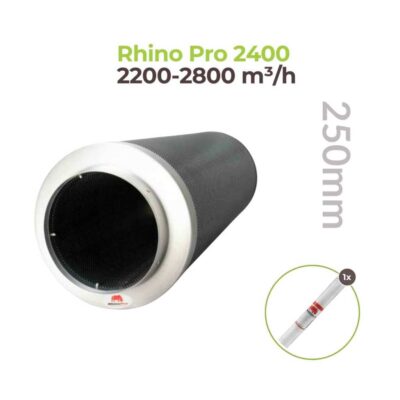 Rhino Pro Aktivkohlefilter Serie 250mm 2200-2800m³/h Rhino Pro 2400 - Hanfjack