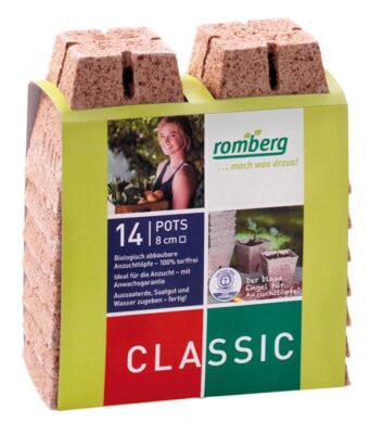 Romberg Anzuchttöpfe quadratisch 8 cm 14 Stück - Bushdoctor